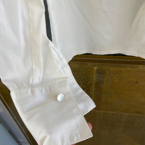 Trina Turk White Lace Up Ruffle Blouse Romantic Corset Top Size M - Picture 3 of 6